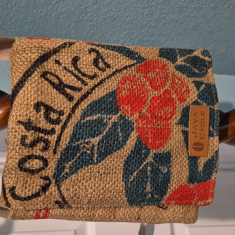 Java Cycle Costa Rica Burlap Coffee Bean Crossbody Bag
